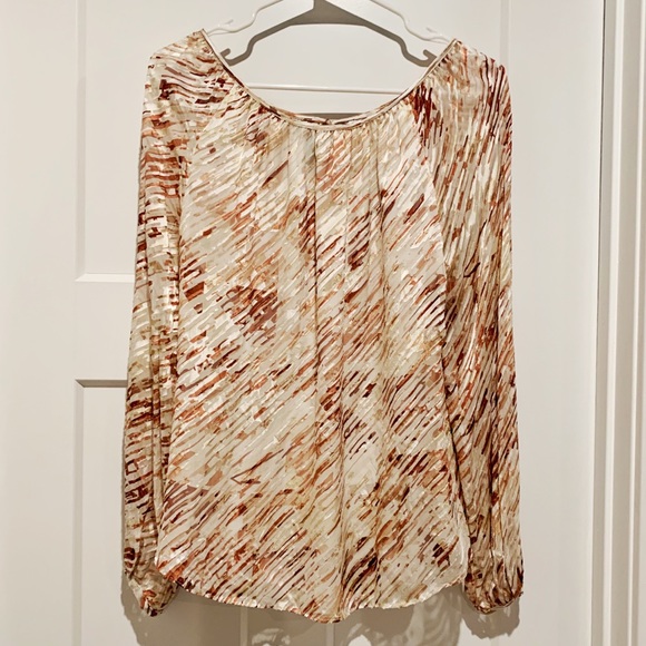WHBM silk burnout blouse - Picture 3 of 8